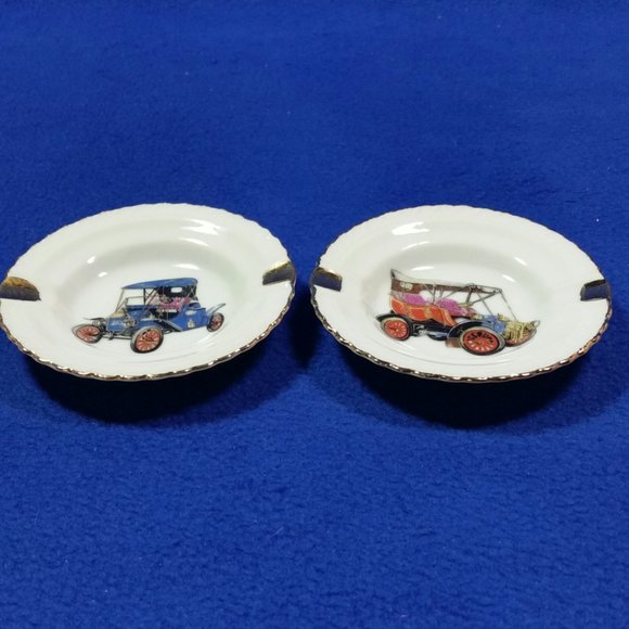 Model T Ashtray Set Vintage Car Ashtray Made In Japan Father's Day Gift Man Cave - Picture 8 of 10